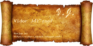 Vidor József névjegykártya